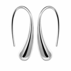 New Elegant Abstract 925 Silver Minimalist Water Tear Drop Earrings GIFT Box